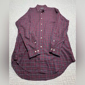 Vintage Ralph Lauren Yarmouth Flannel Button Down Shirt Mens‎ 15.5 32-33 Plaid